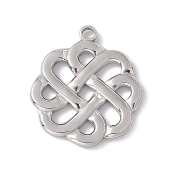 201 Stainless Steel Pendants, Flower Charms, Stainless Steel Color, 29x25x2.5mm, Hole: 2.5mm