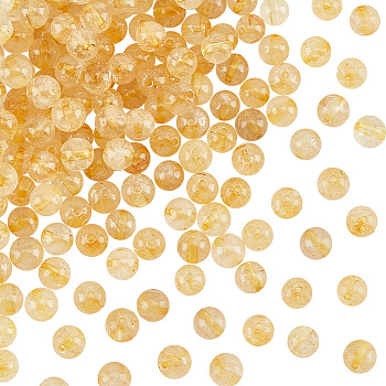 Natural Rutilated Quartz Beads Strands, Grade A, Round, 5mm, Hole: 0.7mm, about 91pcs/strand, 15.55''(39.5cm), 2 strands/box