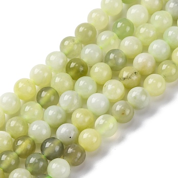 Natural New Jade Round Beads Strands, 6mm, Hole: 1mm, about 63pcs/strand, 15.24''(38.7cm)