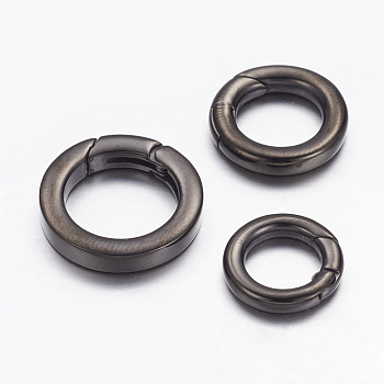 304 Stainless Steel Spring Gate Rings, O Rings, Ring, Gunmetal, 6 Gauge, 21x4mm, Inner Diameter: 14mm