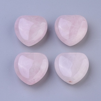 Natural Rose Quartz Heart Love Stone, Pocket Palm Stone for Reiki Balancing, 25x25x12~12.5mm