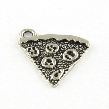 Tibetan Style Alloy Cake Pendants, Cadmium Free & Lead Free, Antique Silver, 20x19x1mm, Hole: 2mm