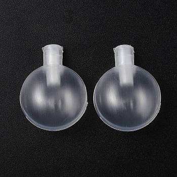 Plastic Rattle Balls Inserts, Squeakers Bell for Baby Toy, Flat Round, Clear, 34x25x18mm