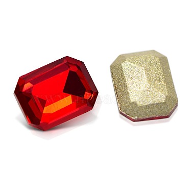 Faceted Rectangle Glass Pointed Back Rhinestone Cabochons(RGLA-A017-6x8mm-SM)-3