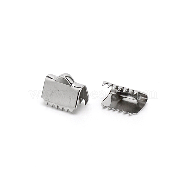 304 Stainless Steel Ribbon Crimp Ends(STAS-WH0035-02B-P)-1