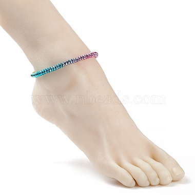 Synthetic Hematite Beaded Stretch Anklet for Women(AJEW-AN00496)-3