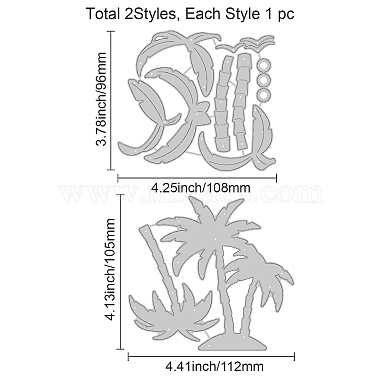 2 pcs 2 styles thème d'été matrices de découpe en acier au carbone pochoirs(DIY-WH0309-918)-6