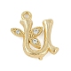 Brass Crystal Rhinestone Letter Links Connector Charms(KK-S395-06G-U)-1