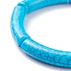 10Pcs 10 Color Imitation Gemstone Acrylic Curved Tube Chunky Stretch Bracelets Set for Women(BJEW-JB08140)-5