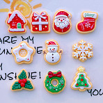 Christmas Opaque Resin Cabochons, Mixed Shapes, Mixed Color, 18.5~22.5x18~21x5.5~7.5mm(CRES-I049-01)