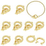 8Pcs Brass Fold Over Clasps, Cadmium Free & Nickel Free & Lead Free,  Ring Shape, Real 18K Gold Plated, 25mm, Hole: 1mm and 1.2mm(KK-FS0002-19G)