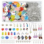 DIY Alloy Earring Jewelry Making Kit, Mixed Color, 3.5~69x2~22x0.5~10mm, Hole: 1.2~4.5mm(DIY-YW0011-94)