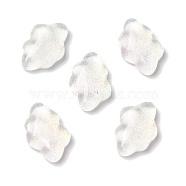 K9 Glass Cabochons, with Glitter Powder, Cloud, White, 8.1x12x3.2mm(GGLA-Z003-11A-001JW)