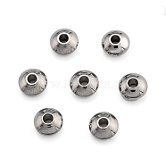 Flat Round 304 Stainless Steel Spacer Beads, Stainless Steel Color, 8x4mm, Hole: 2mm(STAS-M252-02)