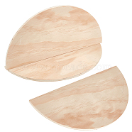 Unfinished Wooden Sheets, Half Round, 15x30x0.7cm(WOOD-WH0030-70B)