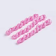 Nylon Thread, Nylon Jewelry Cord for Custom Woven Bracelets Making, Hot Pink, 1mm, about 26m/bundle, 10bundles/bag, about 284.34 Yards(260m)/Bag.(NWIR-R002-1mm-20)