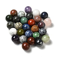 Natural Mixed Stone Beads, No Hole/Undrilled, Mixed Dyed and Undyed, Round, 25~25.5mm(G-A206-02-29)