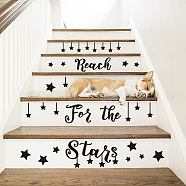 Translucent PVC Self Adhesive Wall Stickers, Waterproof Building Decals for Home Living Room Bedroom Wall Decoration, Star, 700x250mm(STIC-WH0015-021)