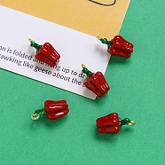 Alloy Enamel Pendants, Golden, Bell Pepper Charm, Dark Red, 18x10mm(INS-PW0002-09C)