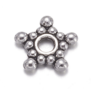 Tibetan Style Spacer Beads, Lead Free & Cadmium Free, Star, Antique Silver, about 8.8 wide, 2.2mm thick, Hole: 2mm(AA121)