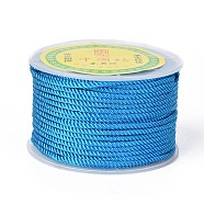 Polyester Milan Cord for DIY Jewelry Craft Making, Deep Sky Blue, 3mm, about 27.34 yards(25m)/roll(OCOR-F011-D19)