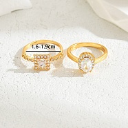 Luxurious Sparkling Zircon Square Ring Set for Couples Wedding Jewelry.(WZ9023-4)