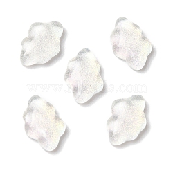 K9 Glass Cabochons, with Glitter Powder, Cloud, White, 8.1x12x3.2mm(GGLA-Z003-11A-001JW)