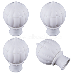 Plastic Curtain Rod Heads, Round Drapery Pole Finials, Random White and Pink Interior Colors, White, 97.5x64mm, Inner Diameter: 29.5mm(FIND-WH0021-32B)