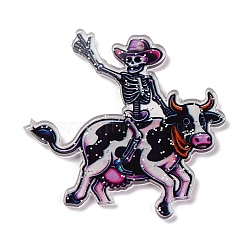 Halloween Theme Opaque Acrylic Pendants, Ghost, 44.5x44.5x2mm, Hole: 1.5mm(OACR-M019-01F)