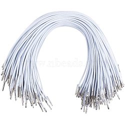 Round Elastic Barbed Cords, Stretch Loop Band with Stainless Steel Barbs, for Hanging, White, 28x0.3x0.28cm, finding: 16x3x2.8mm(AJEW-NB0001-57B)