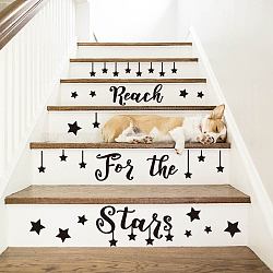 Translucent PVC Self Adhesive Wall Stickers, Waterproof Building Decals for Home Living Room Bedroom Wall Decoration, Star, 700x250mm(STIC-WH0015-021)