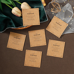 Square Kraft Paper Bracelet Display Card, Jewelry Accessory Display Cardboard, Sandy Brown, 8.5x8.5cm(PW-WG71901-02)