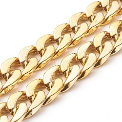 CCB Plastic Chains, Twisted Curb Chains, Oval, Gold, 28x20x6mm(AJEW-JB01037-02)