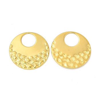 Ion Plating(IP) 304 Stainless Steel Pendants, Flat Round Charm, Real 18K Gold Plated, 23x1mm, Hole: 8.3mm