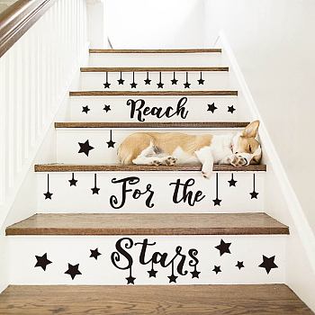 Translucent PVC Self Adhesive Wall Stickers, Waterproof Building Decals for Home Living Room Bedroom Wall Decoration, Star, 700x250mm