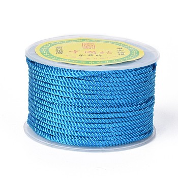 Polyester Milan Cord for DIY Jewelry Craft Making, Deep Sky Blue, 3mm, about 27.34 yards(25m)/roll