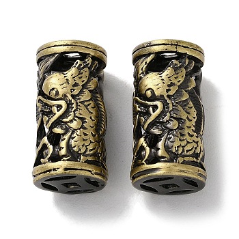 Tibetan Style Brass Beads, Cadmium Free & Lead Free, Column, Antique Bronze, 24.5x12.5mm, Hole: 3x3mm