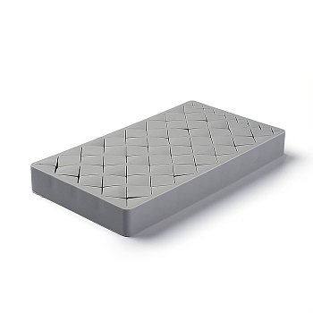 Makeup Silicone Storage Box, for Lip Stick Nail Polish, Brushes Eyebrow Pencil and Mascara etc, Rectangle, Gray, 217x118x24mm