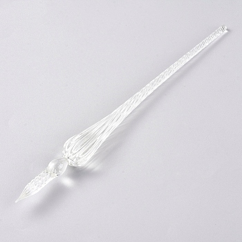 Handmade Glass Dip Pen, Calligraphy Signature Pen, Business Present, Clear, 190x17mm