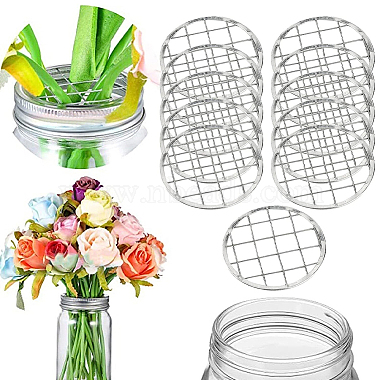 15Pcs Galvanized Iron Mason Jar Flower Frog Lid(AJEW-GF0007-42)-6