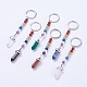 Natural/Synthetic Gemstone Chakra Pointed Keychain(KEYC-P040-D)-1