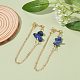Natural Lapis Lazuli Chip Beads Dangle Stud Earrings for Women(X1-EJEW-TA00028-05)-2