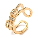 Brass with Cubic Zirconia Open Cuff Rings(RJEW-B052-01G)-1