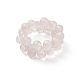 Женское эластичное кольцо из натурального розового кварца и стекла(RJEW-JR00546-03)-1