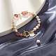 Bracelet en perles de quartz fraise naturelle(BJEW-TA00032-03)-2