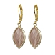 Horse Eye Natural Sunstone with Brass Hoop Earrings for Women(EJEW-JE05926)-1