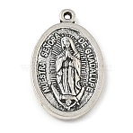 Alloy Pendants, Oval, Antique Silver, 26x16.5x3mm, Hole: 1.2mm, about 277pcs/1000g(FIND-E051-01AS-07)