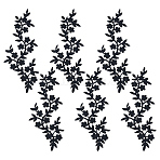6PCS Flower Rayon Embroidery Sew on Ornament Accessories, Sewing Craft Decoration, Black, 270x105x1mm(PATC-FG0002-56A)