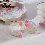 300Pcs Transparent Resin Beads, Color will Change with Ultraviolet Ray, Rondelle, WhiteSmoke, 8mm, Hole: 2mm(MACR-LP0001-07)