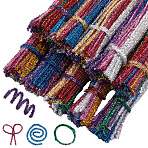 10 Sets DIY Plush Sticks, Chenille Stems, Pipe Cleaners, Kid Craft Material, Mixed Color, 350~380x6mm, 100pcs/set(FIND-CP0002-73)